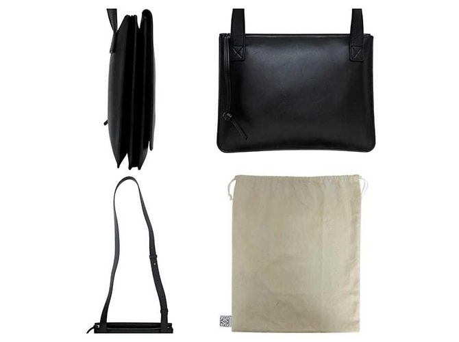 Borsa a spalla in pelle nera Loewe Nero - vista 3