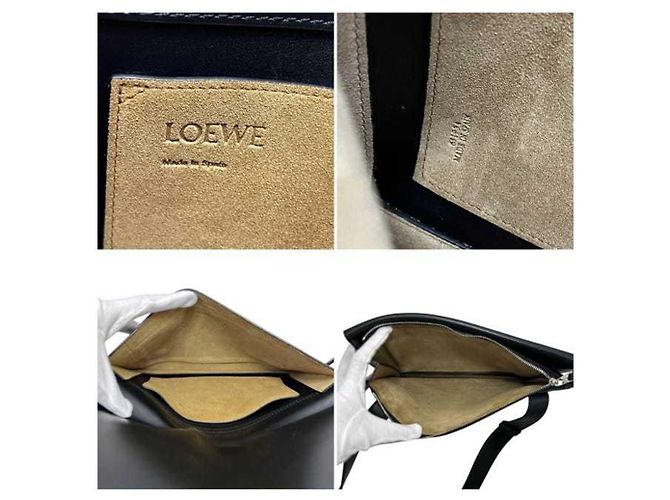 Borsa a spalla in pelle nera Loewe Nero - vista 4