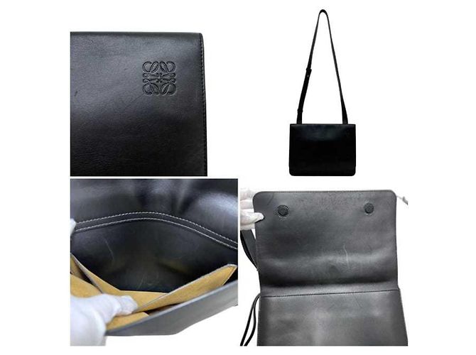 Borsa a spalla in pelle nera Loewe Nero - vista 5