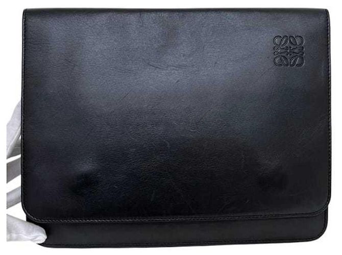 Borsa a spalla in pelle nera Loewe Nero - vista 8