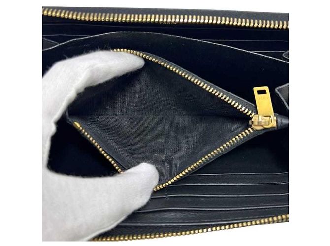 Runder Langer Geldbeutel von Saint Laurent - Schwarzes Leder - Ansicht 4