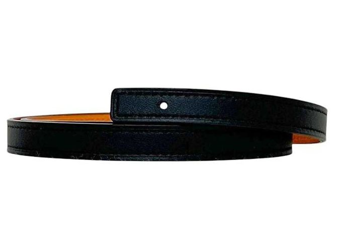 Reversibler Ledergürtel von Hermès Schwarz Orange - Ansicht 2