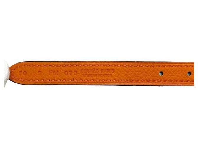 Reversibler Ledergürtel von Hermès Schwarz Orange - Ansicht 5