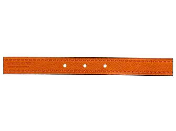 Reversibler Ledergürtel von Hermès Schwarz Orange - Ansicht 6