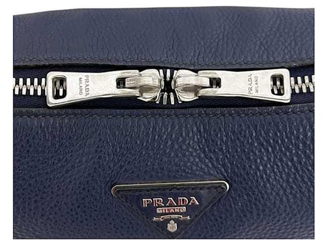 Borsa a spalla Prada blu navy - vista 5