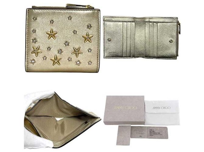 Billetera bi-fold dorada Jimmy Choo Dorado - vista 3