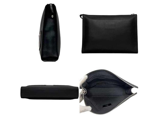 Bag Bugs Clutch in pelle nera Fendi Nero - vista 3