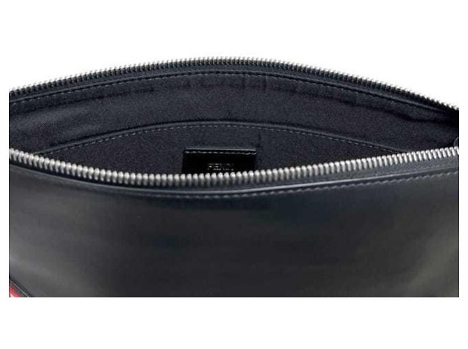Bag Bugs Clutch in pelle nera Fendi Nero - vista 5