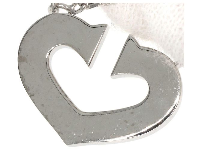 Colar C Heart Cartier em ouro branco 18K - vista 6