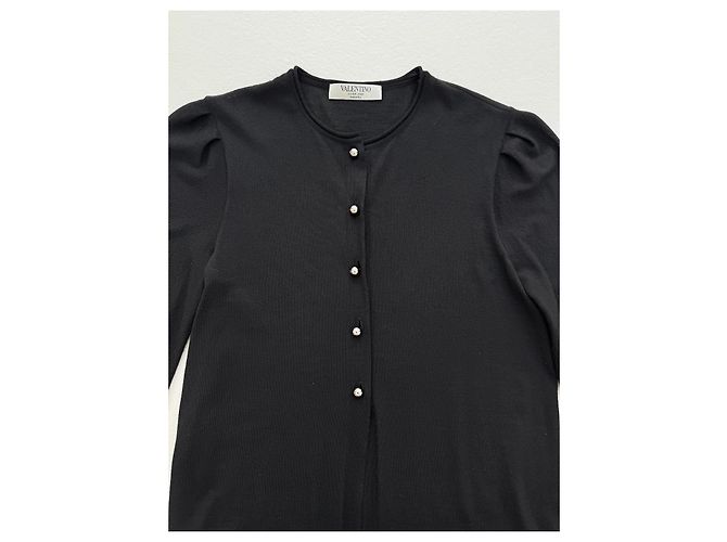 Valentino Garavani Cashmere Cardigan lang schwarz - Ansicht 5