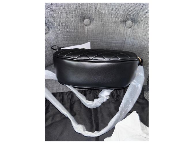 Borsa a spalla Versace in pelle trapuntata nera Nero - vista 3