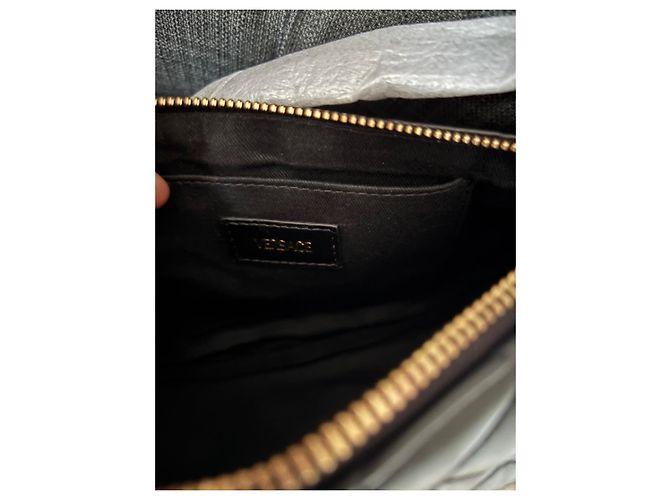Borsa a spalla Versace in pelle trapuntata nera Nero - vista 7