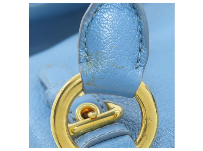 Borsa in pelle 2 in 1 Miu Miu Blu chiaro - vista 16