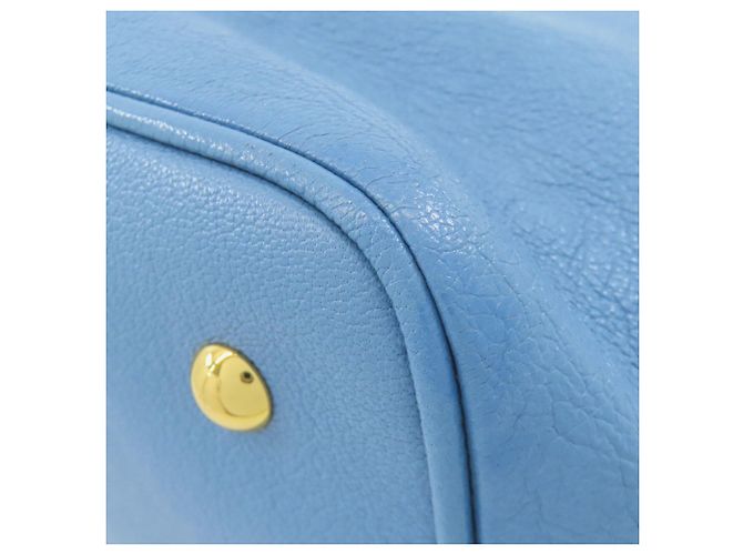 Borsa in pelle 2 in 1 Miu Miu Blu chiaro - vista 19
