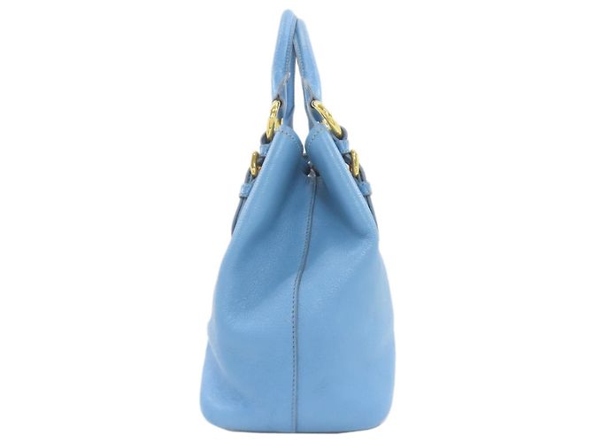 Borsa in pelle 2 in 1 Miu Miu Blu chiaro - vista 3