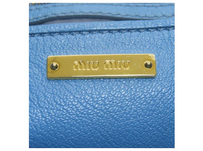 Borsa in pelle 2 in 1 Miu Miu Blu chiaro - vista 6