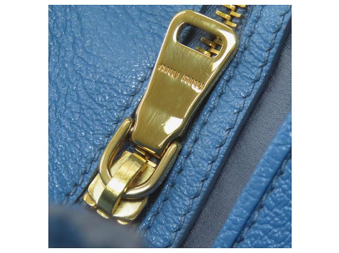 Borsa in pelle 2 in 1 Miu Miu Blu chiaro - vista 9