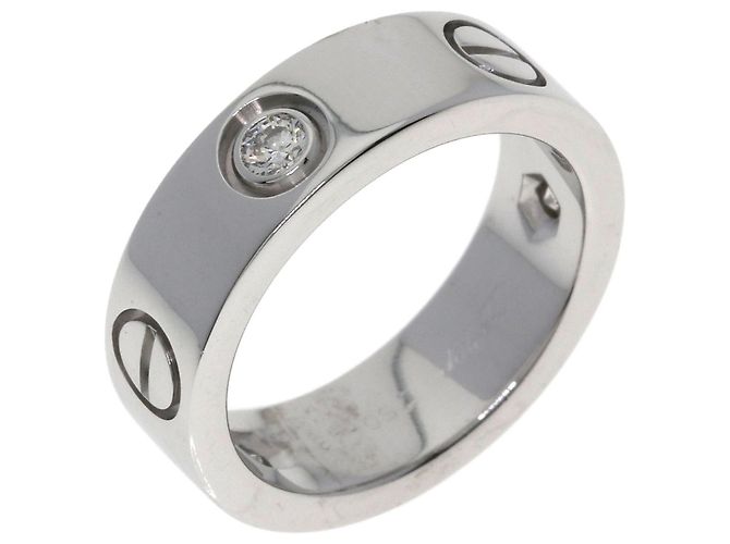 Anello Cartier Love in oro bianco con diamanti - vista 2