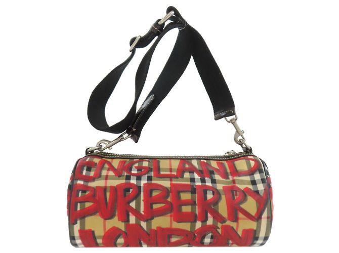 Borsa a Spalla Burberry Nova Check Graffiti Print Marrone - vista 2