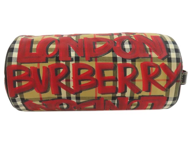 Borsa a Spalla Burberry Nova Check Graffiti Print Marrone - vista 4