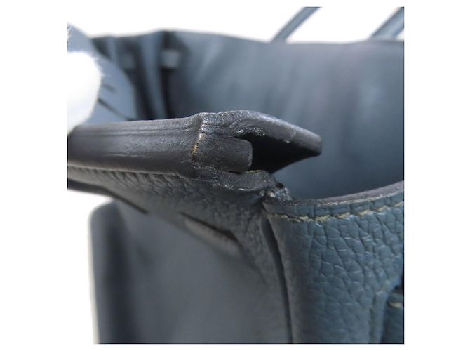 Borsa Hermès Birkin 40 in pelle Togo blu - vista 18