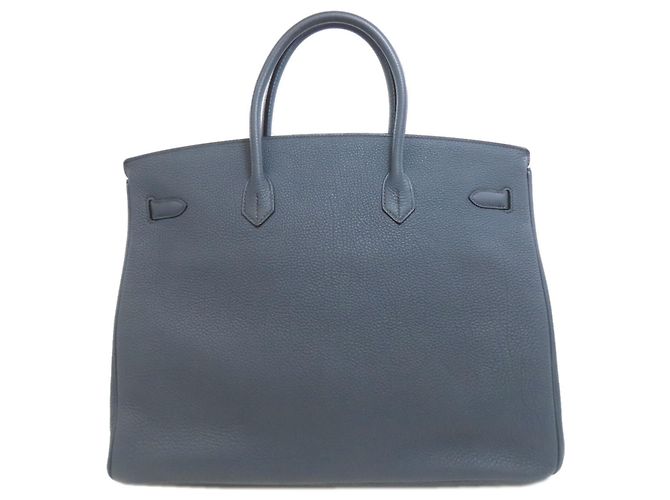 Borsa Hermès Birkin 40 in pelle Togo blu - vista 2