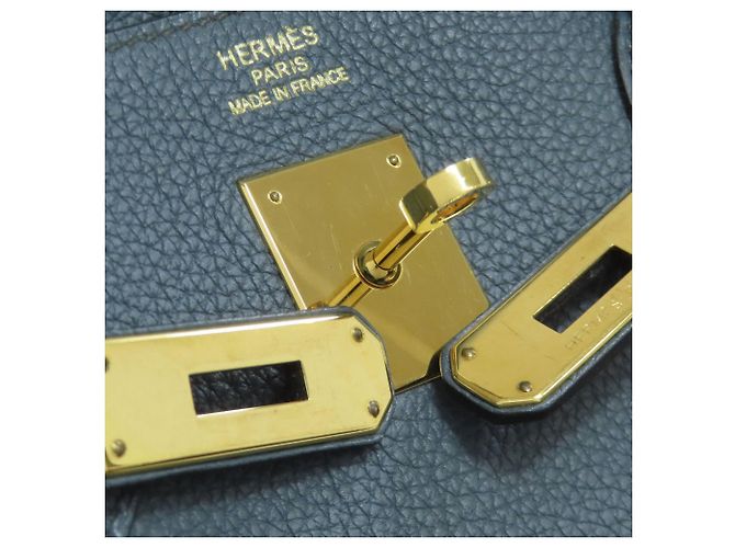Borsa Hermès Birkin 40 in pelle Togo blu - vista 24