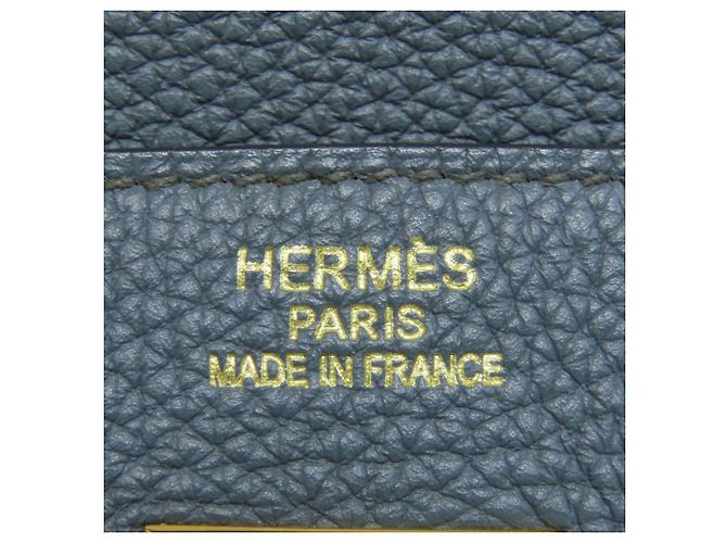 Borsa Hermès Birkin 40 in pelle Togo blu - vista 6