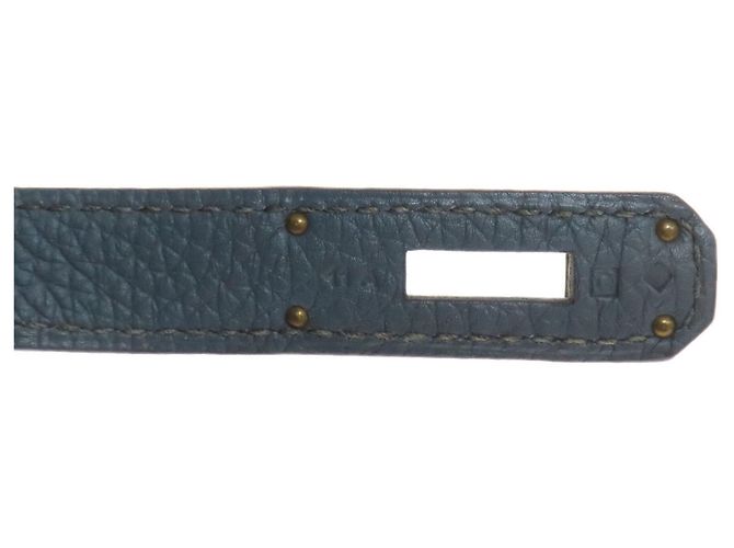 Borsa Hermès Birkin 40 in pelle Togo blu - vista 7