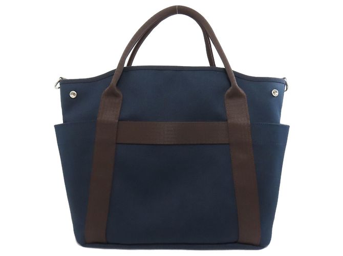 Borsa Tote Graime di Toelettatura di Hermès Blu navy - vista 2
