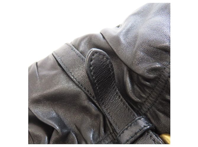 Prada schwarze Lammleder 2-Wege-Handtasche - Ansicht 12