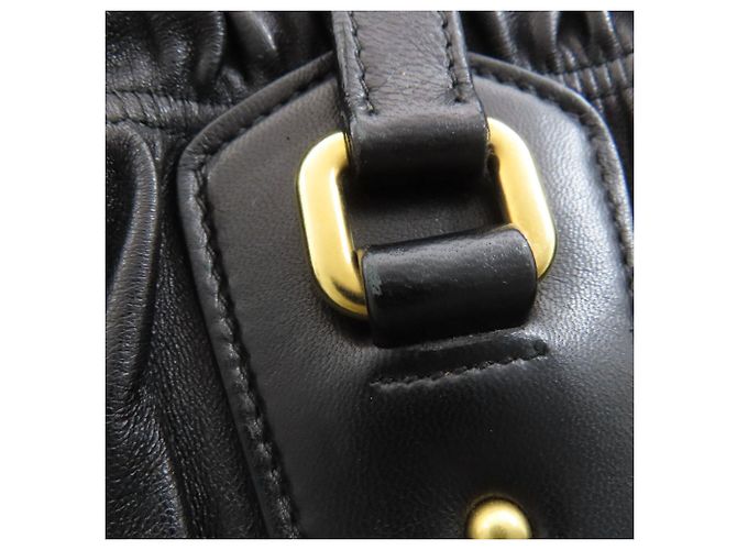 Prada schwarze Lammleder 2-Wege-Handtasche - Ansicht 14