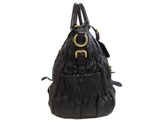 Prada schwarze Lammleder 2-Wege-Handtasche - Ansicht 3