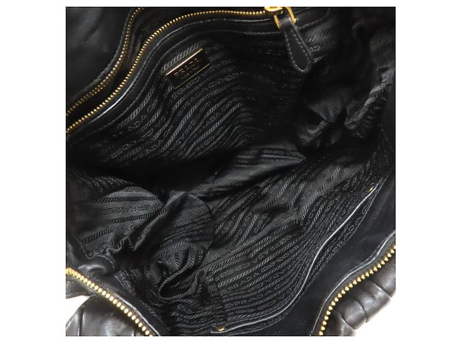 Prada schwarze Lammleder 2-Wege-Handtasche - Ansicht 5