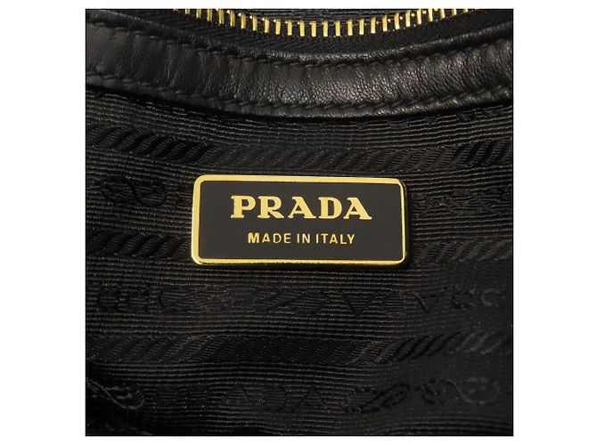 Prada schwarze Lammleder 2-Wege-Handtasche - Ansicht 6