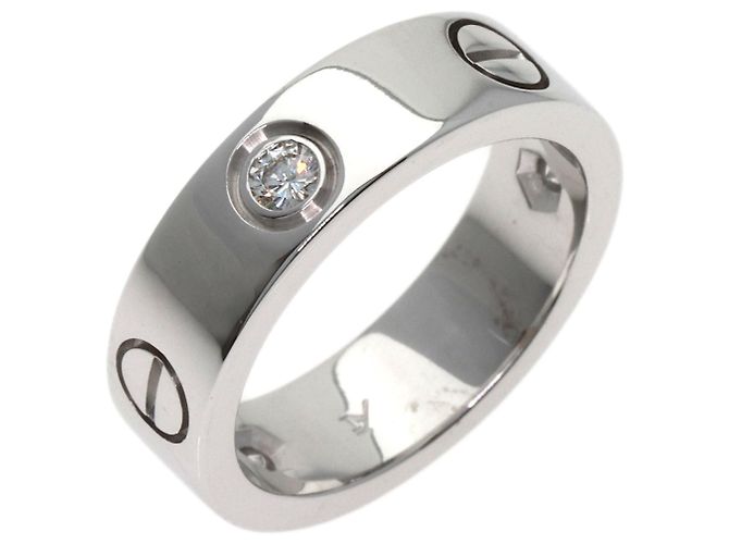 Cartier Love Ring aus 18K Weißgold mit halbem Diamanten - Ansicht 2