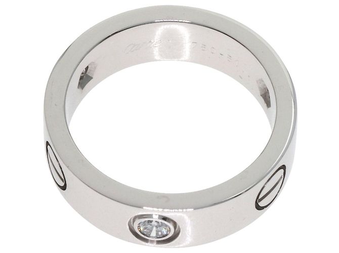 Cartier Love Ring aus 18K Weißgold mit halbem Diamanten - Ansicht 4