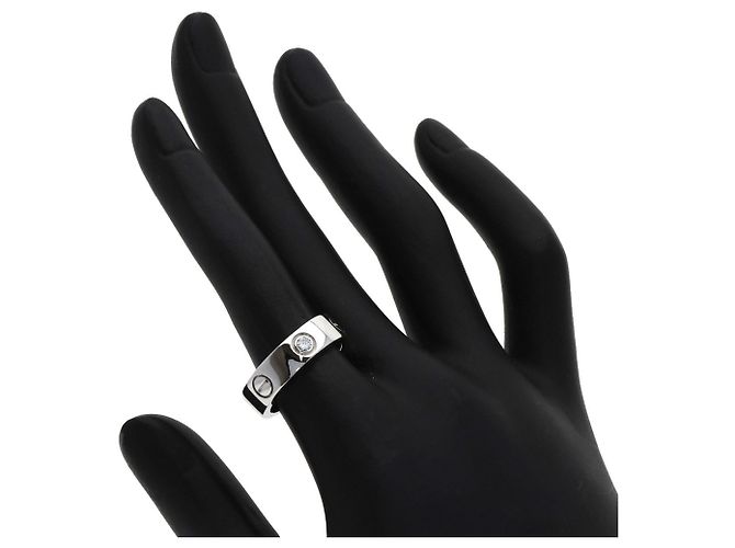 Cartier Love Ring aus 18K Weißgold mit halbem Diamanten - Ansicht 6