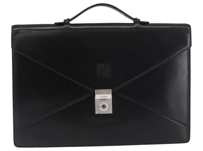 Borsa da lavoro LOEWE in pelle nera argento Auth BAZ025 Nero - vista 13