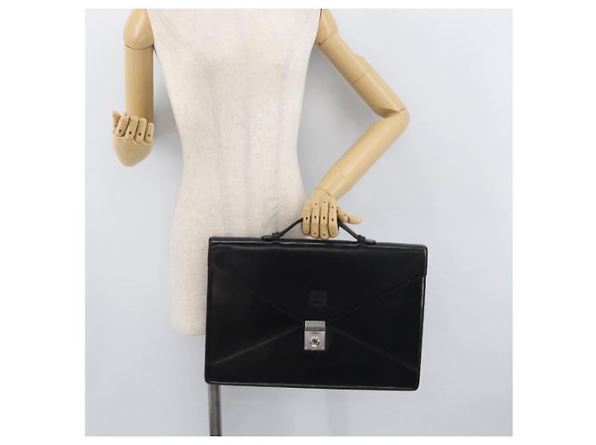Borsa da lavoro LOEWE in pelle nera argento Auth BAZ025 Nero - vista 25