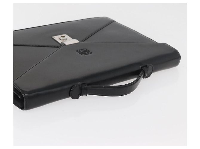 Borsa da lavoro LOEWE in pelle nera argento Auth BAZ025 Nero - vista 6