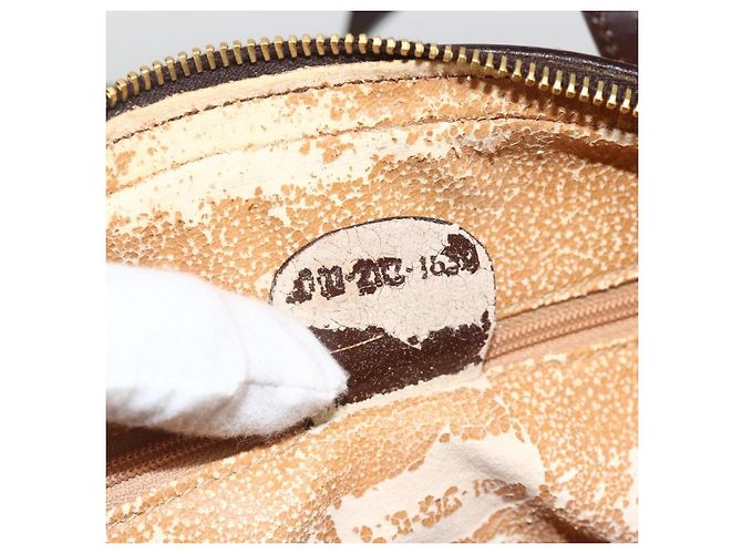 Borsa Tote Bamboo GUCCI Pelle lucida Marrone Oro Auth bs34270 D'oro - vista 12