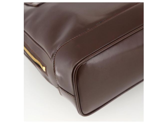 Borsa Tote Bamboo GUCCI Pelle lucida Marrone Oro Auth bs34270 D'oro - vista 16