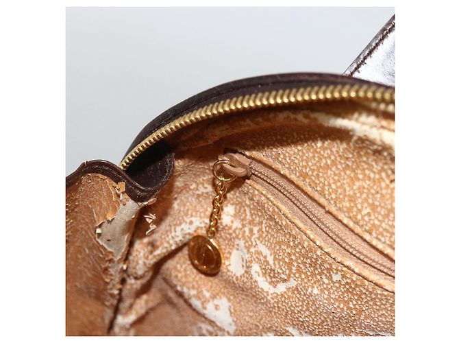 Borsa Tote Bamboo GUCCI Pelle lucida Marrone Oro Auth bs34270 D'oro - vista 21