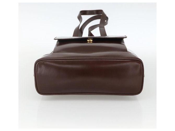 Borsa Tote Bamboo GUCCI Pelle lucida Marrone Oro Auth bs34270 D'oro - vista 5