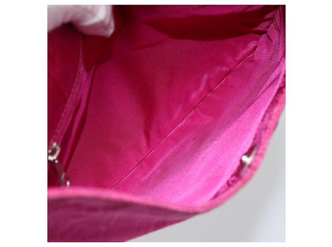 Borsa a Spalla ETRO in Nylon Rosa Argento Auth 174701A - vista 11