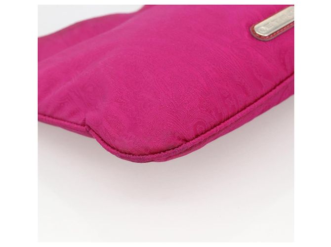 Borsa a Spalla ETRO in Nylon Rosa Argento Auth 174701A - vista 14