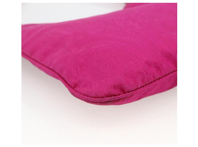Borsa a Spalla ETRO in Nylon Rosa Argento Auth 174701A - vista 16