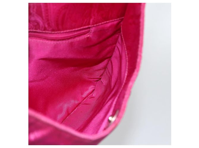 Borsa a Spalla ETRO in Nylon Rosa Argento Auth 174701A - vista 17