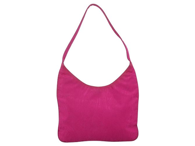 Borsa a Spalla ETRO in Nylon Rosa Argento Auth 174701A - vista 2